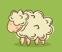 Cute Sheep Faceless in Cartoon Illustration vector