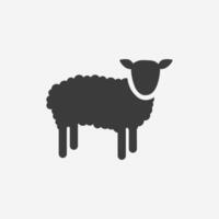 oveja icono. cordero, animal cabeza, granja símbolo firmar vector