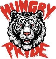 Hungry pride tiger vector