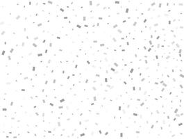 Christmas silver Rectangular glitter confetti background. White festive texture vector