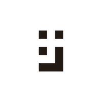 Letter j and U squares geometric symbol simple logo vector