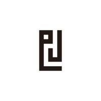 Letter e and J square geometric symbol simple logo vector
