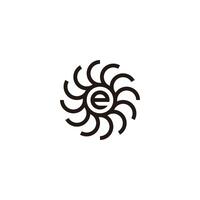 letra mi en círculo, tecnología geométrico símbolo sencillo logo vector