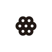 Pipe, six hole geometric symbol simple logo vector