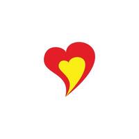 Heart, fire geometric symbol simple logo vector