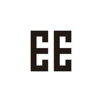 letra ee cuadrado geométrico símbolo sencillo logo vector