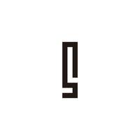 letra sl ls s l rectángulo geométrico símbolo sencillo logo vector