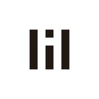 Letter M, H and i square geometric symbol simple logo vector