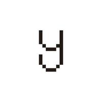 Letter y pixel geometric symbol simple logo vector