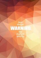 Warning Text on light and dark color diamond pattern vector