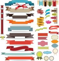 Set of decorative Premium Ribbons design with multi color vector