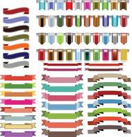 Set of decorative multi Colors ribbons vector