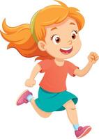 Cartoon figures of children running- vector