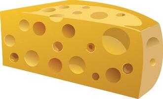 Emmental cheese with holes vector