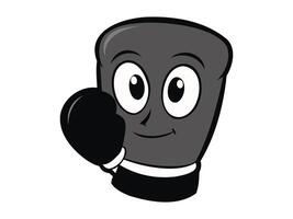 Funny boxing glove with a friendly face. Cartoon of a smiling boxing glove character. Concept of fun sports mascot, boxing for kids, playful sporting equipment. Isolated om white background vector