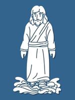 Jesus Performed the Miracle of Walking on Water Cartoon Graphic vector