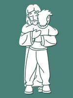 Jesus Hugged a Man with Love and Comfort Cartoon vector