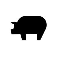 Pig silhouette illustration. Black glyph icon isolated on white background. vector