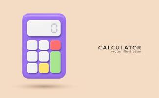 3d icono calculadora. concepto de financiero administración vector