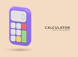 3d icono calculadora. concepto de financiero administración vector