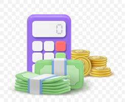 3d icono calculadora. concepto de financiero administración vector