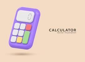 3d icon calculator. Concept of financial management vector
