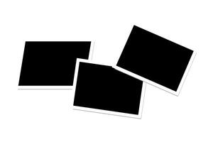 Realistic photo frames old paper design blank black photos with white frames. vector