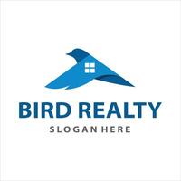 pájaro con hogar real inmuebles logo diseño modelo. vector