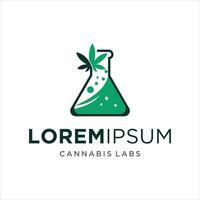 cannabis lab logo design template vector