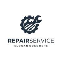 Servicio reparar herramientas logo diseño modelo. vector