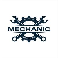 mechanic services logo design template vector