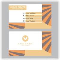 Orange modern business card design template vector