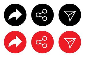 Share link icon set on circle background. Sharing, send sign symbol vector