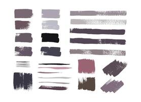 Paint texture design with brush strokes texture set. Rough lines and color blocks template bundle. vector