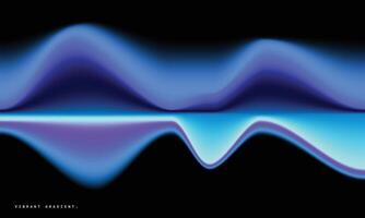 Vibrant blue fluid gradient on black background. Abstract blurred color gradation backdrop. For poster, banner, cover, or flyer. vector