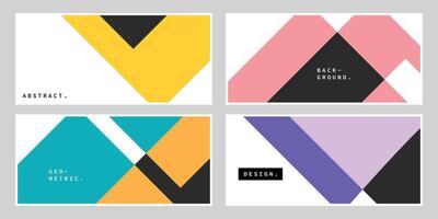 Set of simple geometric banner design. Diagonal shape design concept. Abstract minimalistic polygon shapes background. vector