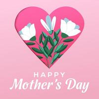 gradient happy mother's day illustration with flowers vector