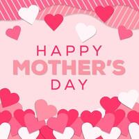 happy mother's day in paper art style illustration vector