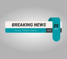 breaking news banner with pink and black text vector