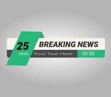 breaking news banner with pink and black text vector