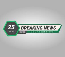 breaking news banner with pink and black text vector