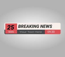 breaking news banner with pink and black text vector