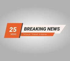 breaking news banner with pink and black text vector