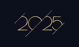 Happy New Year 2025 Golden Text Design. vector