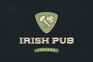 clásico retro estilizado etiqueta para irlandesa pub vector