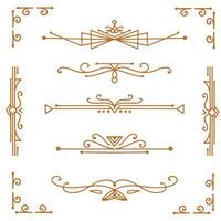 Set of vintage frames. Floral ornament. decorative vector