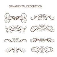 Calligraphic ornamental divider collection vector