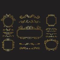 vintage floral design elements. decorative frames and borders. vector