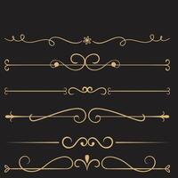corner frame art deco outline stroke in golden color for classy and luxury style. premium vintage line art design element vector