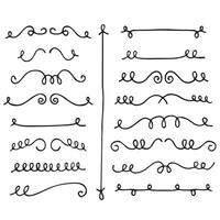 Decorative swirls divider. Collection of calligraphic objects for wedding invitation, greeting card and certificate design. Lines, borders, swirls and divider in retro classic style. vector